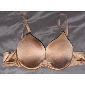 Vassarette Beige Satin Push-up Underwire Bra, Size 34A‎